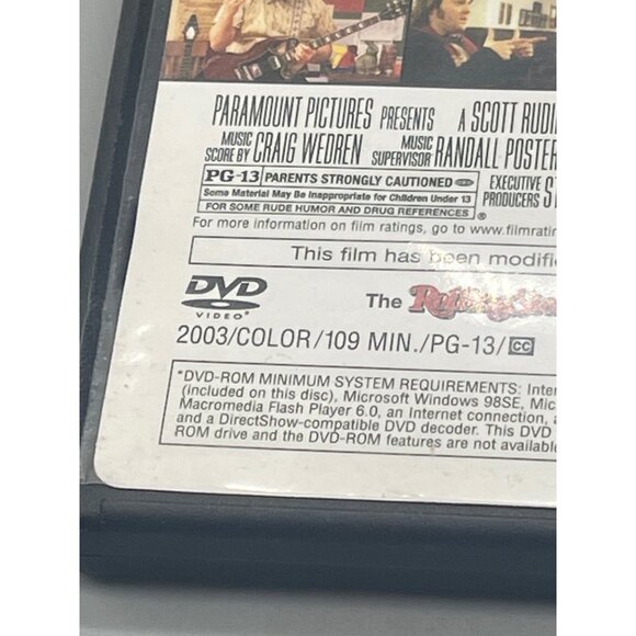 School of rock DVD copyright 2003 109 min PG-13 English paramount used see photo - Picture 3 of 6